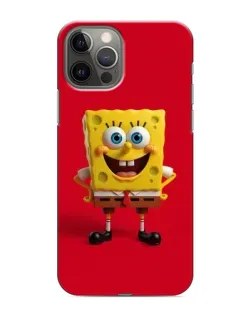 Чехол для iPhone 11 Pro Max с картинкой «Спанч Боб на красном»