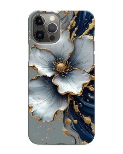 Чохол для iPhone 11 Pro Max з картинкою «Біла квітка та золотий флюїд» Чохол для iPhone 11 Pro Max з картинкою «Біла квітка та золотий флюїд»
