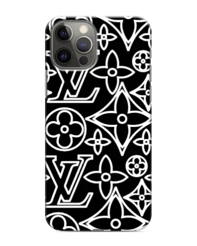 Чехол для iPhone 11 Pro с картинкой «Черно-белый узор LV»