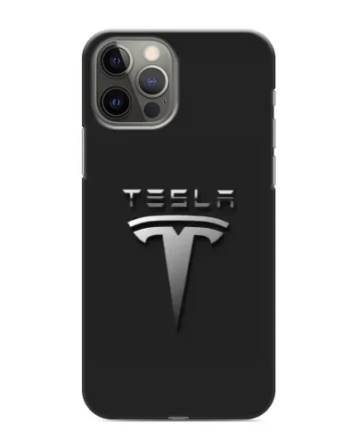 Чехол для iPhone 11 Pro с картинкой «Стальной логотип Tesla»