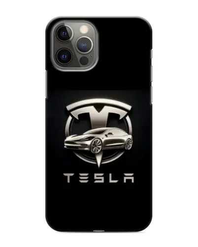 Чехол для iPhone 11 Pro с картинкой «Tesla — серебристое авто»