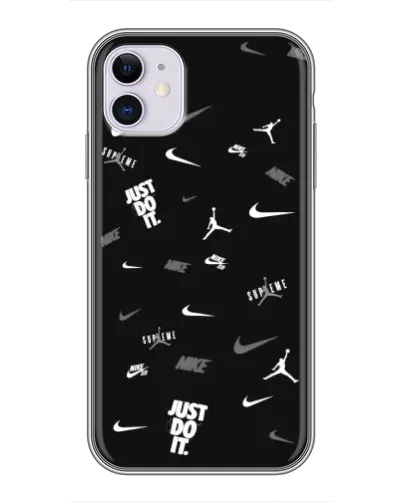 Чехол для iPhone 11 с картинкой «Nike Black Pattern» Чехол для iPhone 11 с картинкой «Nike Black Pattern»