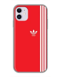 Чехол для iPhone 11 с картинкой «Красный минимализм Adidas»