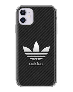 Чехол для iPhone 11 с картинкой «Adidas Карбоновая текстура»