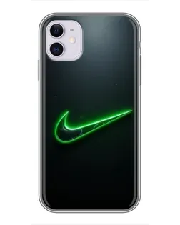 Чехол для iPhone 11 с картинкой «Неоновый контур Nike»