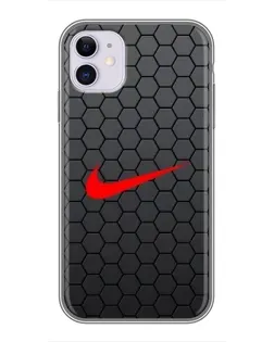 Чехол для iPhone 11 с картинкой «Nike — карбоновая сетка»