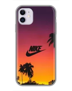 Чехол для iPhone 11 с картинкой «Nike на закате солнца»