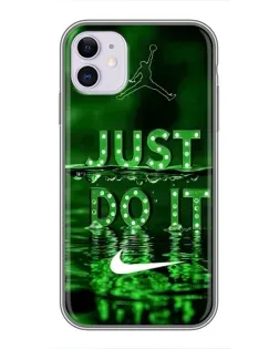 Чехол для iPhone 11 с картинкой «Зеленый неоновый Nike»