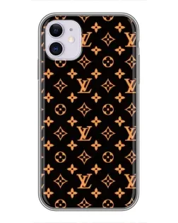 Чехол для iPhone 11 с картинкой «Золотая монограмма LV»