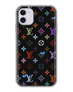 Чехол для iPhone 11 с картинкой «Цветная монограмма LV»