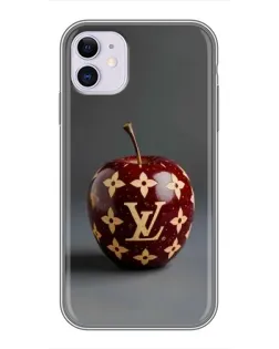 Чехол для iPhone 11 с картинкой «Красное яблоко LV»