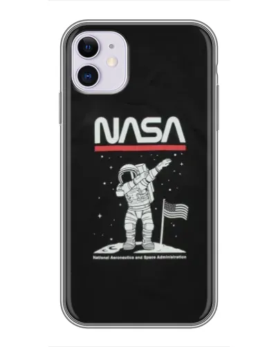 Чехол для iPhone 11 с картинкой «NASA — шагаем по Луне»