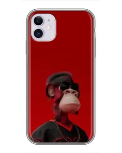 Чехол для iPhone 11 с картинкой «Bored Ape в красном» Чехол для iPhone 11 с картинкой «Bored Ape в красном»