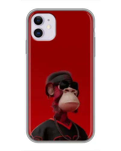 Чехол для iPhone 11 с картинкой «Bored Ape в красном»