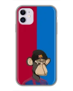Чехол для iPhone 11 с картинкой «Bored Ape — фанат Барсы»