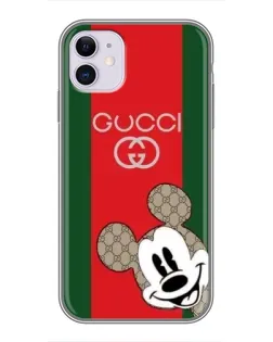 Чехол для iPhone 11 с картинкой «Gucci — полосы и Микки» Чехол для iPhone 11 с картинкой «Gucci — полосы и Микки»