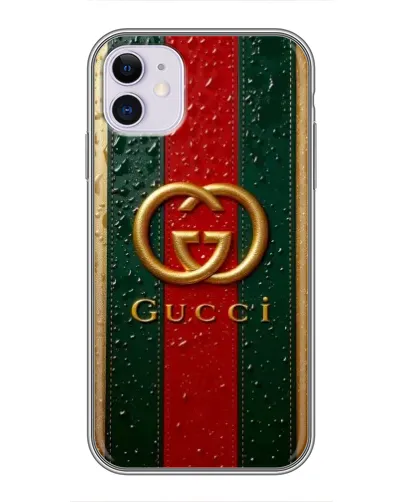 Чехол для iPhone 11 с картинкой «Gucci — фирменная полоса и золото» Чехол для iPhone 11 с картинкой «Gucci — фирменная полоса и золото»