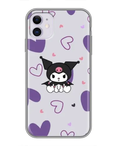 Чехол для iPhone 11 с картинкой «Kuromi и лавандовые сердца» Чехол для iPhone 11 с картинкой «Kuromi и лавандовые сердца»