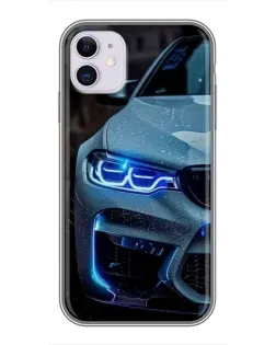 Чехол для iPhone 11 с картинкой «Взгляд BMW с синими фарами» Чехол для iPhone 11 с картинкой «Взгляд BMW с синими фарами»