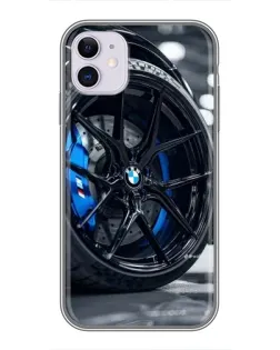 Чехол для iPhone 11 с картинкой «Колесо BMW вблизи»