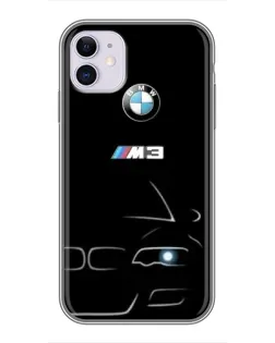 Чехол для iPhone 11 с картинкой «Минималистичный принт BMW M3»
