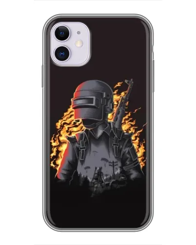 Чехол для iPhone 11 с картинкой «PUBG — огненный силуэт» Чехол для iPhone 11 с картинкой «PUBG — огненный силуэт»