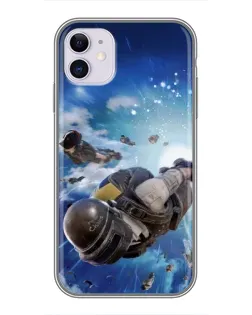Чехол для iPhone 11 с картинкой «Десант PUBG — прыжок»