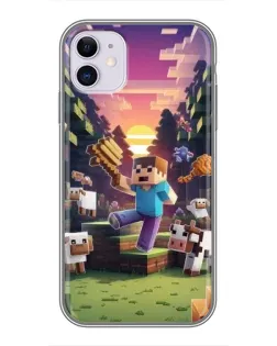 Чехол для iPhone 11 с картинкой «Стив на ферме» Чехол для iPhone 11 с картинкой «Стив на ферме»