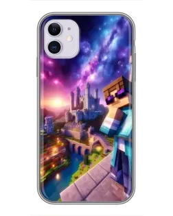 Чехол для iPhone 11 с картинкой «Стив и космос» Чехол для iPhone 11 с картинкой «Стив и космос»