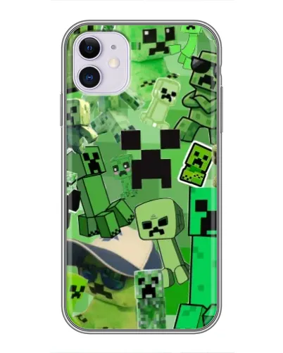 Чехол для iPhone 11 с картинкой «Криперы Minecraft» Чехол для iPhone 11 с картинкой «Криперы Minecraft»