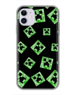 Чехол для iPhone 11 с картинкой «Паттерн с криперами»