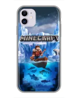 Чехол для iPhone 11 с картинкой «Minecraft ледяной мир»