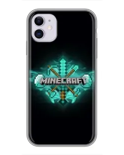 Чехол для iPhone 11 с картинкой «Minecraft Diamond лого»