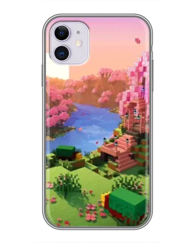 Чехол для iPhone 11 с картинкой «Розовое дерево Minecraft» Чехол для iPhone 11 с картинкой «Розовое дерево Minecraft»