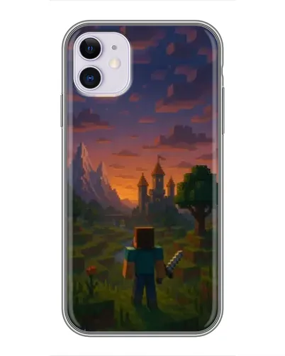 Чехол для iPhone 11 с картинкой «Стив у башни» Чехол для iPhone 11 с картинкой «Стив у башни»