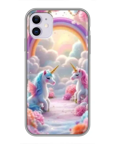 Чехол для iPhone 11 с картинкой «Радуга и единороги» Чехол для iPhone 11 с картинкой «Радуга и единороги»