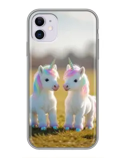 Чехол для iPhone 11 с картинкой «Пара единорогов»