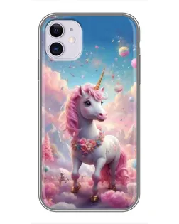 Чехол для iPhone 11 с картинкой «Единорог среди облаков»