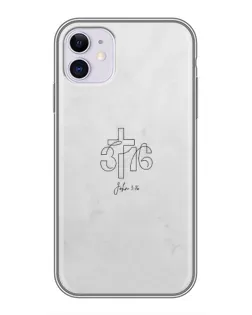 Чехол для iPhone 11 с картинкой «Иоанна 3:16 Крест»
