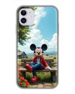 Чехол для iPhone 11 с картинкой «Микки на скамейке»