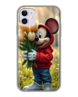 Чехол для iPhone 11 с картинкой «Микки с тюльпанами»
