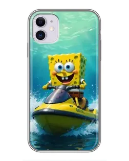 Чехол для iPhone 11 с картинкой «Спанч Боб на гидроцикле» Чехол для iPhone 11 с картинкой «Спанч Боб на гидроцикле»