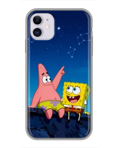 Чехол для iPhone 11 с картинкой «Губка Боб и Патрик ночью» Чехол для iPhone 11 с картинкой «Губка Боб и Патрик ночью»
