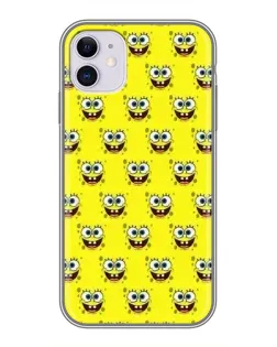 Чехол для iPhone 11 с картинкой «Паттерн Губка Боб»