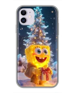 Чехол для iPhone 11 с картинкой «Рождественский Спанч Боб»