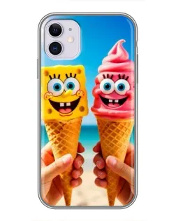 Чехол для iPhone 11 с картинкой «Спанч Боб мороженое»