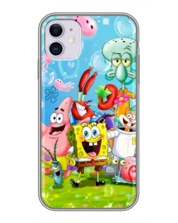 Чехол для iPhone 11 с картинкой «Губка Боб и друзья»