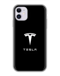 Чехол для iPhone 11 с картинкой «Tesla White Logo»