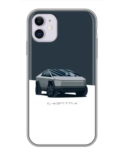 Чехол для iPhone 11 с картинкой «Серебристый Cybertruck Tesla» Чехол для iPhone 11 с картинкой «Серебристый Cybertruck Tesla»