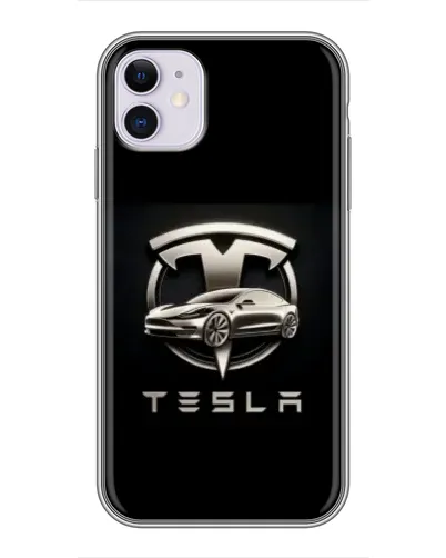 Чехол для iPhone 11 с картинкой «Tesla — серебристое авто» Чехол для iPhone 11 с картинкой «Tesla — серебристое авто»